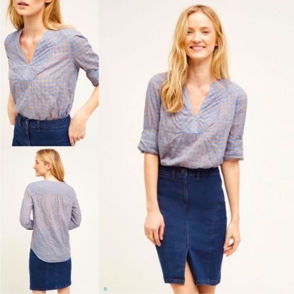 Anthropologie x Holding Horses Devon Popover Semi Sheer. Size 6 - Picture 1 of 12